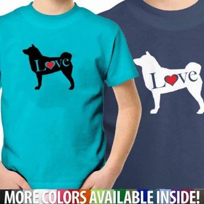 Camiseta japonesa Akita Inu Shiba Spitz cachorro pequeño niños jóvenes perro amor regalo Foto 1 de 4