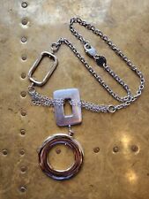 BEAUTIFUL MODERNIST !@! ITALY 925 SILVER GEOMETRIC DESIGNER NECKLACE Signed