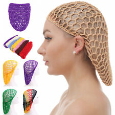 Womens Mesh Hair Net Rayon Crochet Hairnet Elastic Band Head Cover Turban Cap