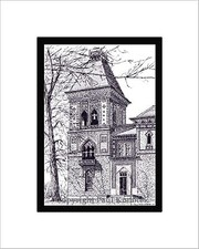 Frederick Church, Olana Print, Note Card, Pen and Ink, Matted, Hudson, Catskills