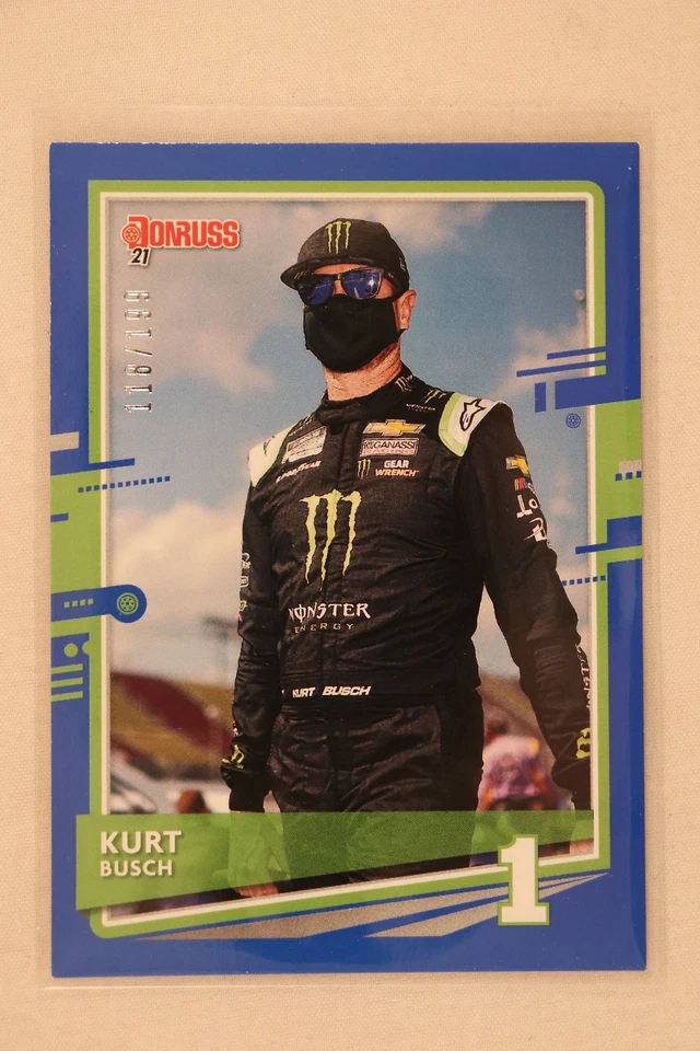 2021 Donruss Racing NASCAR Blue Parallel Kurt Busch #118/199 - Image 1 of 1