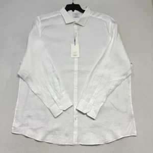 Camicia uomo lino MURANO BAIRD McNUTT bianca manica lunga 4XLT 4XT NUOVA CON ETICHETTE nuova 99€ - Foto 1 di 9