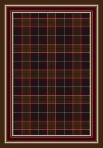 Milliken Red Transitional Casual Geometric Bordered Magee Tartan Onyx Amber - Picture 1 of 9