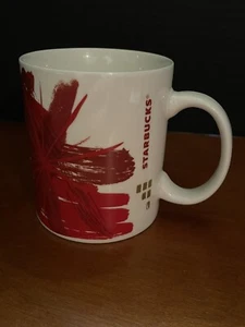 12 Unzen Rot/Gold Floral Starburst Starbucks Kaffeetasse 2014 - Bild 1 von 6