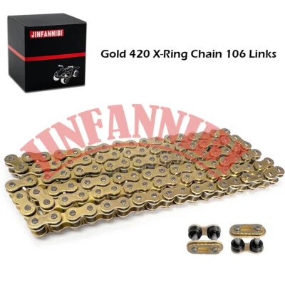 420 X-Ring Chain 106 Links with Connecting Master Link for Yamaha GT80 1974-1980 - Image 1 of 4