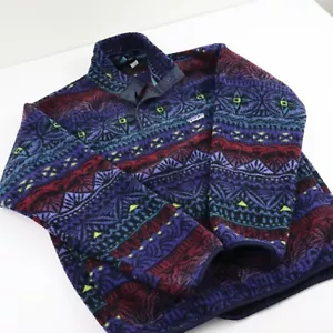 Vintage 1997 Patagonia Synchilla Tradewinds Aztec Snap T Fleece Mens Medium 90s - Picture 1 of 14