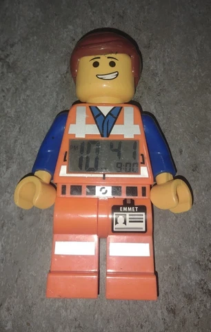2014 Lego - The Lego Movie - Emmet - Digital Alarm Clock 9” Lights Up - Used Cover