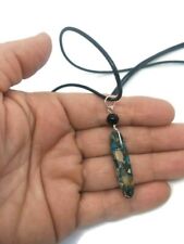 Jasper Choker Necklace on Leather Adjustable Cord Multicolor Natural Crystal