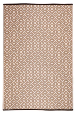 Kimberley Beige And White Diamond Recycled Plastic Reversible Outdoor Rug - image 1 of 4