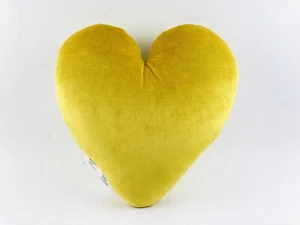 Opalhouse Pillow Heart Throw Yellow Mustard Gold Medium Large India Rayon Cotton - Picture 1 of 7