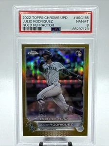JULIO RODRIGUEZ Rookie 2022 TOPPS CHROME GOLD REFRACTOR  /50 RC PSA 8 USC-165 - Picture 1 of 2