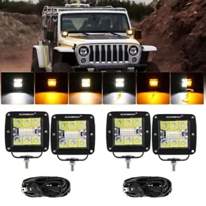 Lámpara antiniebla estroboscópica AUXBEAM 4 piezas de 3"" pulgadas LED de 3"" pulgadas luz de trabajo ámbar blanca - Imagen 1 de 12