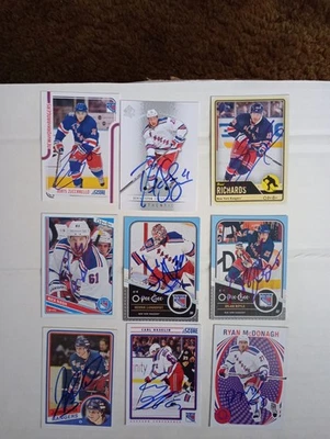 New York Rangers 25 Autographed Card Lot-Lundqvist,Nash,Richards - Image 1 of 4