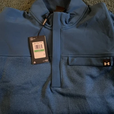 Brand New Under Armour UA Storm Men's 1/2 Zip Teal Sweater Fleece Jumper  - Image 1 of 4
