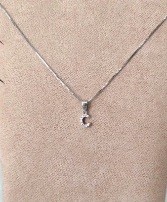 Collana Donna Lettera C Amen Gioielli In Argento 925 Con Zirconi L-C CLVEB - Immagine 1 di 4