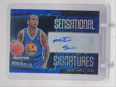 MONTA ELLIS 2024-25 PRIZM BLACK SENSATIONAL BLUE SHIMMER AUTO /25 Q4856 - Image 1 of 2