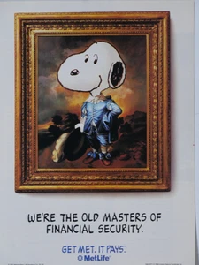 1991 Peanuts Snoopy Met Life Royal Painting Original Print Ad - Picture 1 of 5