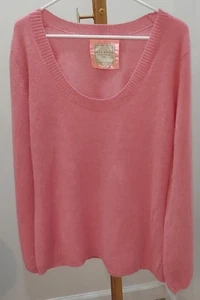 Suéter para mujer Barbie rosa 100 % cachemir exclusivo azul marino antiguo XL de lujo - Imagen 1 de 9
