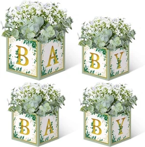 Sage Green Baby Shower Boxes, 4PCS Gender Reveal Party - Picture 1 of 7
