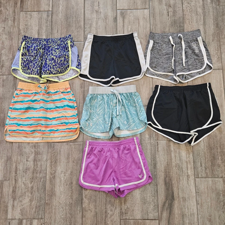 Nike Under Armour Athletic Shorts Girls Size 8 Lot of 7 Sporty Activewear Summer - Image 1 of 4