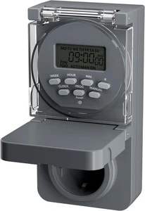 HBN Digitale Zeitschaltuhr Steckdose Außen, 8 Schaltprogramme, 3680W, IP44 - Bild 1 von 7