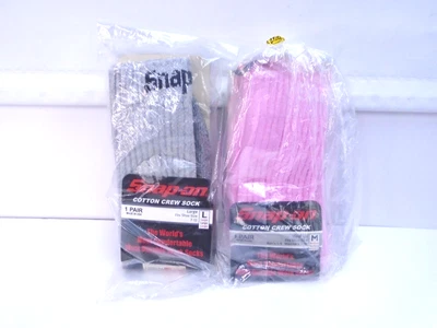 Snap-On Tools His & Hers Cotton Crew Socks Women’s Med Men's Large Made in USA - Image 1 of 4