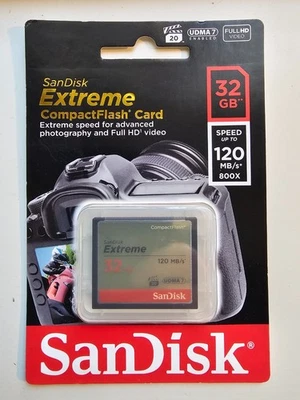 NEW Sandisk Extreme 32GB Compact Flash Memory Card - Image 1 of 2