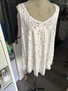 SHEIN Cream Star Pattern Wide Strap Swing Camisole Top Size 4XL - Picture 1 of 12