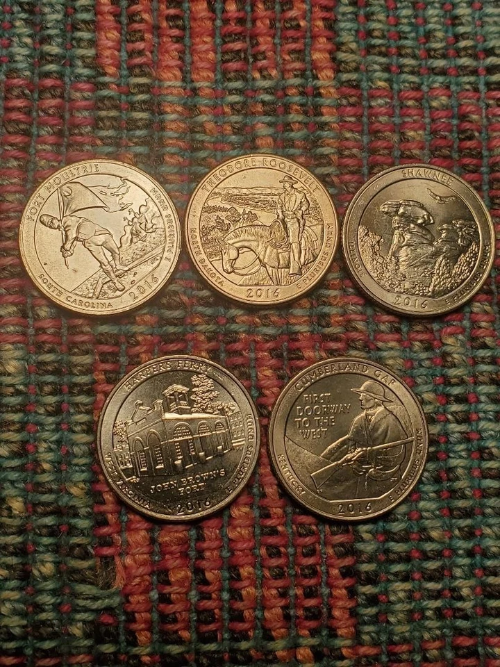 2016-D ATB UNC QUARTERS ALL 5 FOR YEAR SET - Image 1 of 1