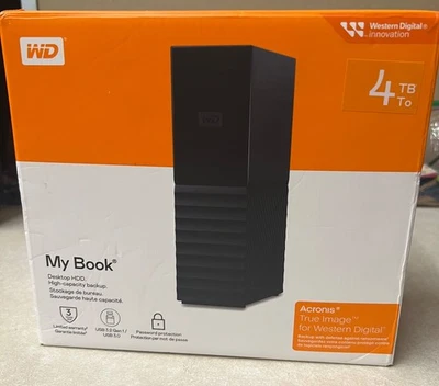 Western Digital 4TB WD My Book Desktop Drive HDD - WDBBGB0040HBK-NEWM NEW - Image 1 of 4