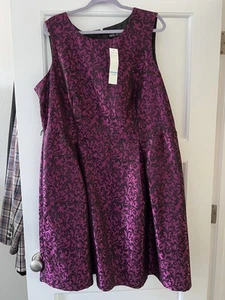 Karin Steven’s Dress-A-Line Beautiful Wine Color-with Black Detail Pattern-SZ-20 - Picture 1 of 6