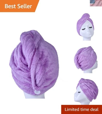 Toalla de secado de cabello de microfibra ultra absorbente turbante de cabello gorra de secado tiburón... Foto 1 de 4