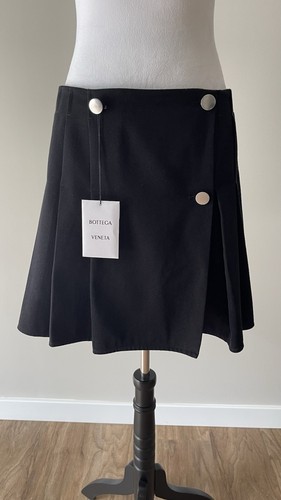 Gonna in gabardina di lana Bottega Veneta colore nero taglia 42 $1350