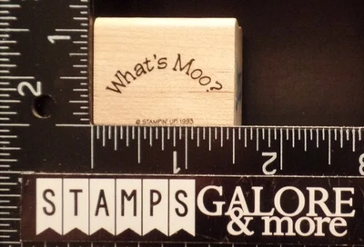 Stampin' Up! SELOS DE BORRACHA 1993 WHAT'S MOO! COW SAY FARN ANIMAL #01 - Imagem 1 de 3