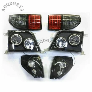 6x Black LED For Toyota Prado LC90 1996-2002 Front Headlight &Corner&Tail Lights - Picture 1 of 4
