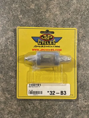 "Mini filtro transparente J&P Cycles 7200191 1/4"" nuevo en stock" Foto 1 de 4