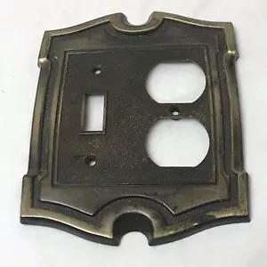 Brass Single Duplex and Toggle Switch Plate Cover Vintage - Picture 1 of 3