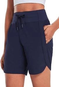 Women'S 7" Athletic Long Running Shorts Workout Gym Quick Dry Hiking Shorts High - Picture 1 of 12