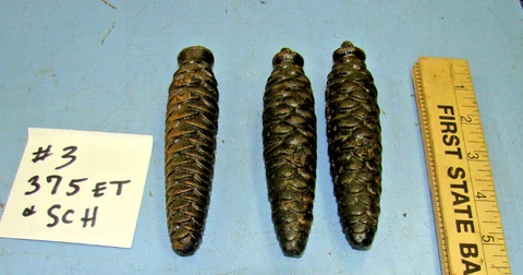 3 CAST IRON CUCKOO CLOCK WEIGHT 275 ET and SCH GRAMS Each CLOCK PARTS 5” (3) Cover