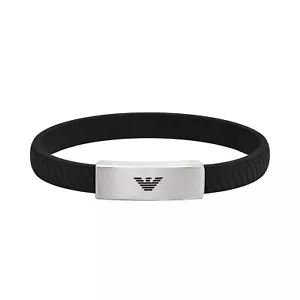 EMPORIO ARMANI Mens Bracelet EGS2996040 Silicone Black - Picture 1 of 2