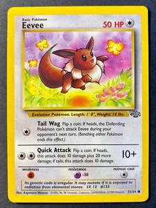 Eevee 51/64 Jungle Unlimited Common WOTC Pokemon Card - Near Mint - Picture 1 of 2