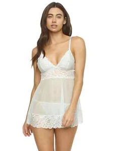 Lingerie Bridal Blue Size L Sarah Babydoll Butterfly Jezebel by Felina - Picture 1 of 3