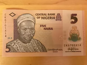 Central Bank Of NIGERIA BANKNOTE Five NAIRA 2018 Banknote #5 - Picture 1 of 4
