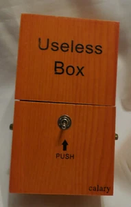 New "Useless Box" Wooden Hinged Leave Me Alone Machine Calary Mechanical 2/AAA - Picture 1 of 11