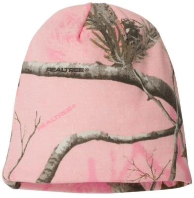 Realtree All Purpose Mossy Oak Break Up White Snow CAMO Hat 8" or 12" Beanie Cap - Image 1 of 4