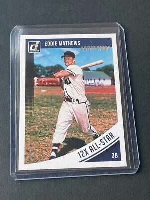 2021 Donruss EDDIE MATHEWS #59 Artist Proof /10 - Image 1 of 2