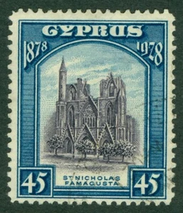 SG 131 Zypern 1928. 45pi Violett & Blau. Sehr schöne gebrauchte Katze 60€ - Bild 1 von 1