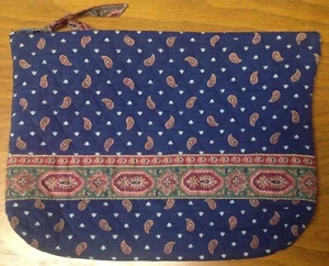 Vera Bradley große Kosmetik Regency blau Paisley mit Indiana Etikett - Kunststoff gefüttert - Bild 1 von 8