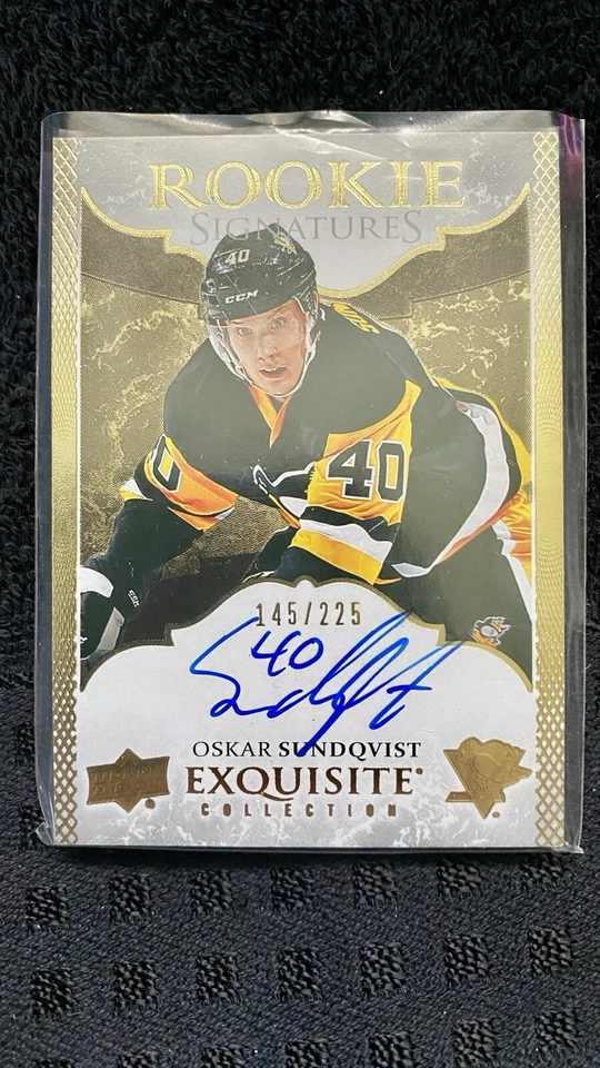 2016-17 Upper Deck Ice - Exquisite Rookie Signatures Oskar Sundqvist /225 - Image 1 of 2