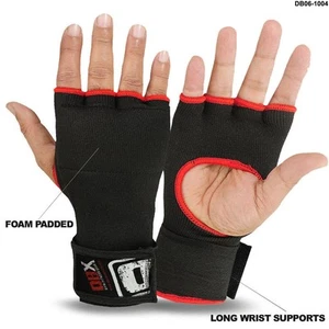 Innenhandschuhe mit langen Wickeln Schaumstoffgepolstert MMA Boxen Kampf Paar schwarz - Bild 1 von 1